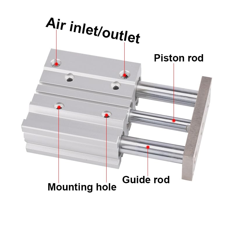 Cylindre pneumatique MGPL16 stoppeur de vibrations pour machine guidée - 4