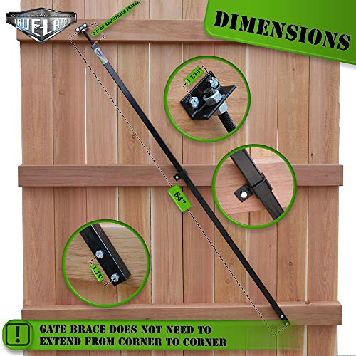 True Latch 64" Gate Brace Wood Privacy Fence Anti Sag Gate Kit Gate