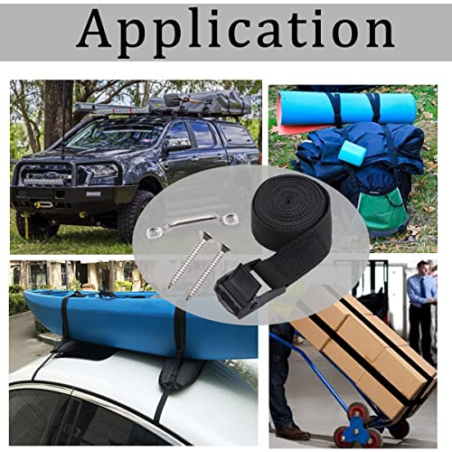 Ruibapa 1" X 4Ft Battery Tie Down Strap Kit With Stainless Steel Cam Buckle, Stainless Steel Bracket And Ss Screws For Boats, Luggage Belt, Cars P-030-4Ft #TOP5