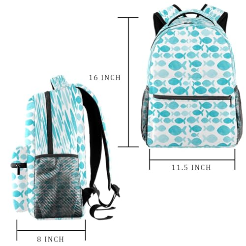 Sac à dos grand compartiment ergonomique baleines multicolores - 2