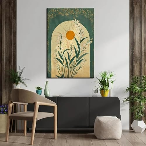 Toile florale vibrante TONGYINLI pour raviver un mur blanc de salon vide