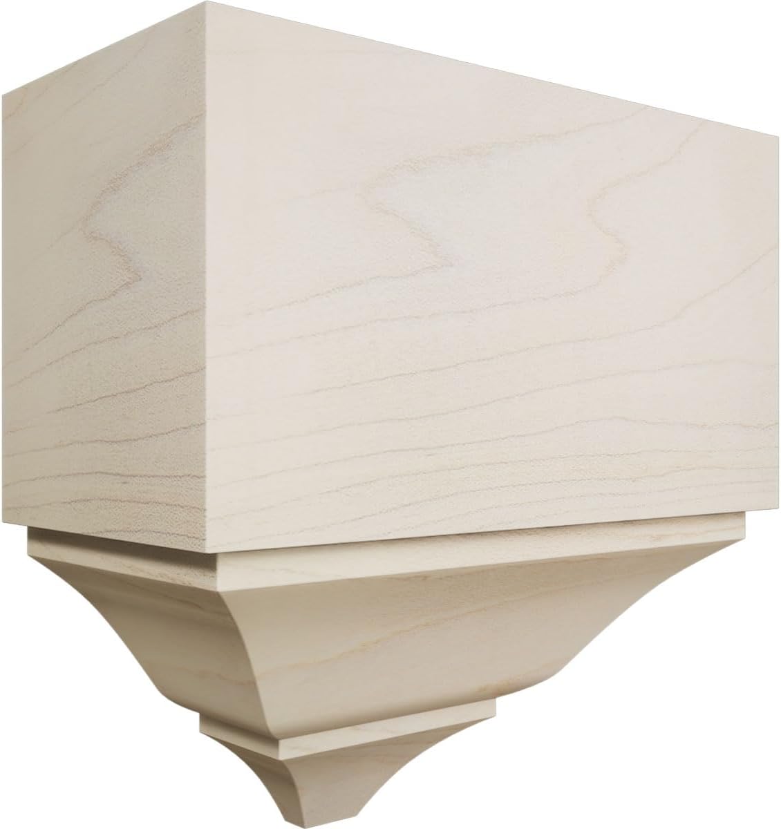 3 5/8"P x 7 1/4"W x 7 1/2"H Americraft Solid Hardwood Stain Grade Universal Mid Crown Moulding Coupler Block for Profiles up to 4"H x 3 5/8"P, Maple