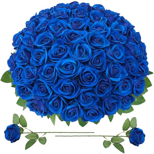 Ovveroche Royal Blue Velvet Roses