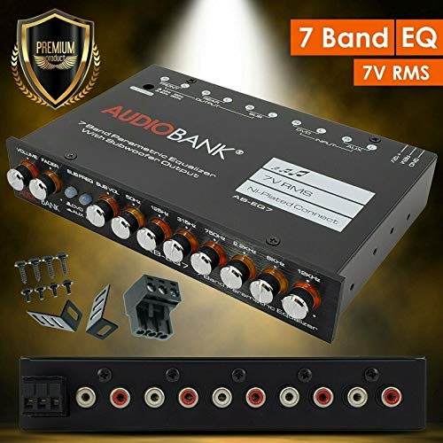 image for Audiobank EQ7 1/2 Din 7 Band Car Audio Equalizer EQ with Front, Rear/F