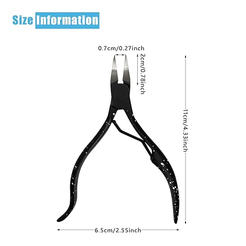 Miniatura 7 de Cortaúñas para uñas gruesas o encarnadas, de acero inoxidable, con mango largo, color negro - 1