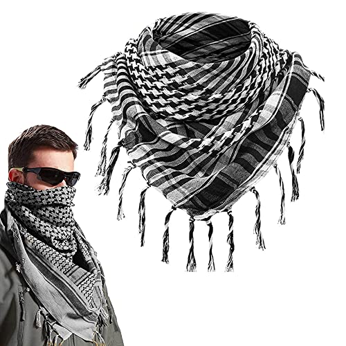 Consejos para Comprar Bufandas para Hombre comprados en linea. 45 Bufanda Táctica para Hombre y Nujer, Bufanda Árabe, Ideal para Combinar de Forma Creativa, Diseñado para Montar en Moto, Máscaras de Paintball, 100 x100 cm(Negro)