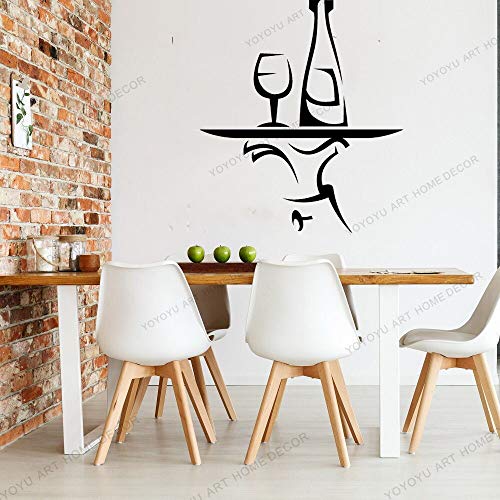 AGiuoo Bandeja de camareros Pegatina de Pared Papel Tapiz de Negocios calcomanías de Vinilo para Pared para decoración de Vidrio de Ventana de Pared restanrante extraíble 35x48cm