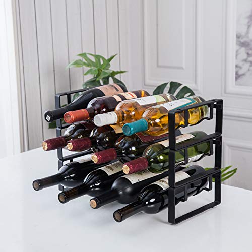 Soporte para 12 botellas de vino apilable y de mesa miniatura 1