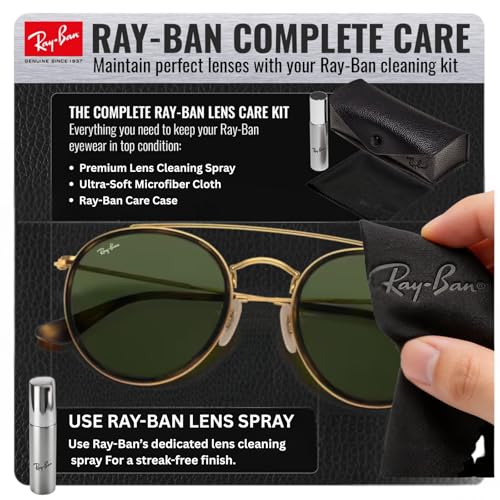 Image of Ray-Ban RB3647N ROUND DOUBLE BRIDGE Round Shaped Sunglasses for Men & Women with Official RAYBAN Eyewear Kit