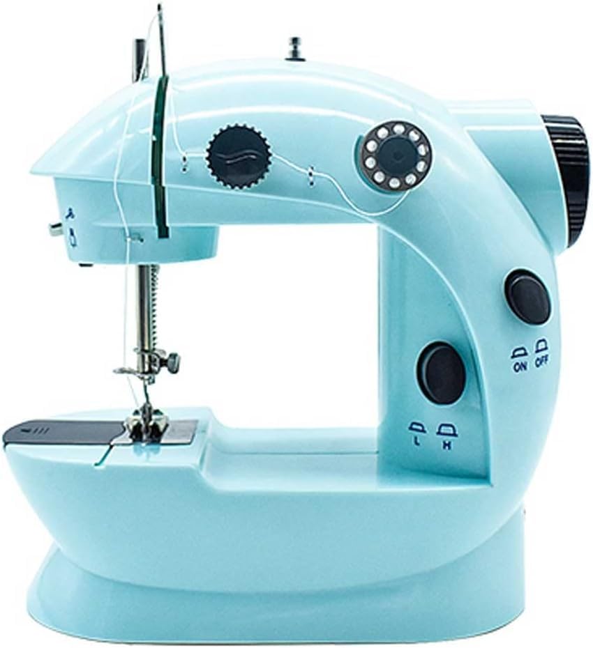 Mini Sewing Machine Portable Cutter Foot Pedal Straight Line Hand Table Night Light Two Thread Electric Winding Mending