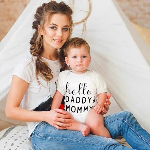 KU Baby Geschenk Personalisiert Baby Strampler Neugeborene du Wirst Papa Mama Schwangerschaft verkünden Geschenk Geburt I Vatertag I Muttertag I Geburtstag(0-3Monate)