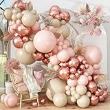 Picture of Boho Balloon Arch Double Stuffed Blush Nude Rose Gold Boho Balloon Garland Kit Rosegold Beige Peach Brown Cream Latex Balloons for Baby Bridal Shower Engagement Birthday Wedding Boho Party Decorations