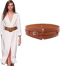 TOEECY Cintura Donna Larga in Pelle PU Elastica Fusciacca Doppio Strato Eleganti Moda Casual D'Epoca per Abiti Vestito