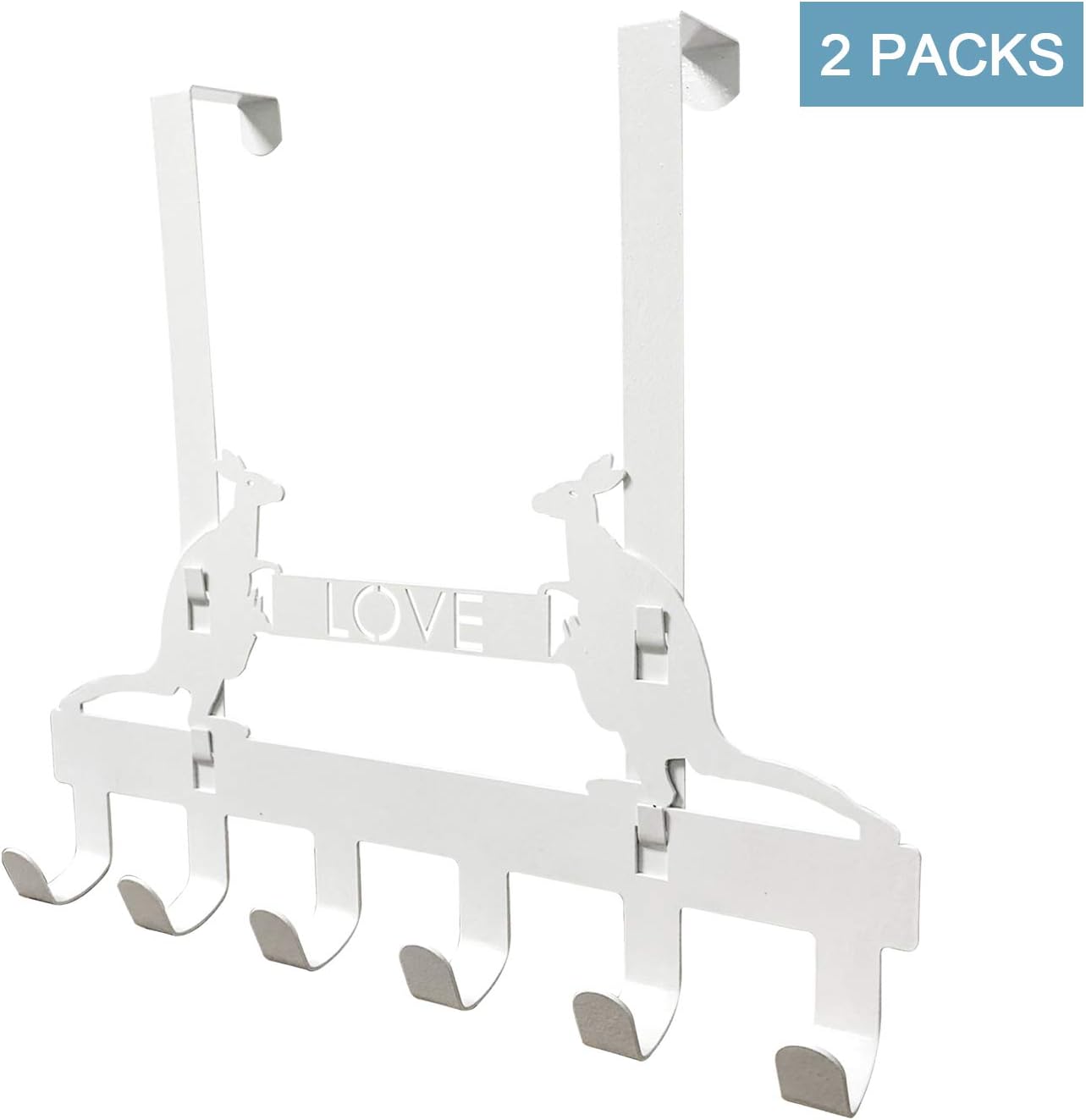 Mr IRONSTONE Over The Door Hook Door Hanger with 6 Coat Hooks for Hanging Door Coat Hanger Towel Hanger Coat Rack White