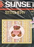 Lucy Bear Sampler- from Sunset Designs Designed by Lucy and Me Produced in 1982 Fits frames- 4" X 5" Made in USA
