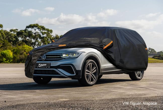 Image of Kayme 7 Layers SUV Car Cover Custom Fit for Volkswagen VW Tiguan Allspace LWB (2018-2025) Waterproof All Weather for Automobiles, Outdoor Full Cover Rain Sun UV Protection.Black