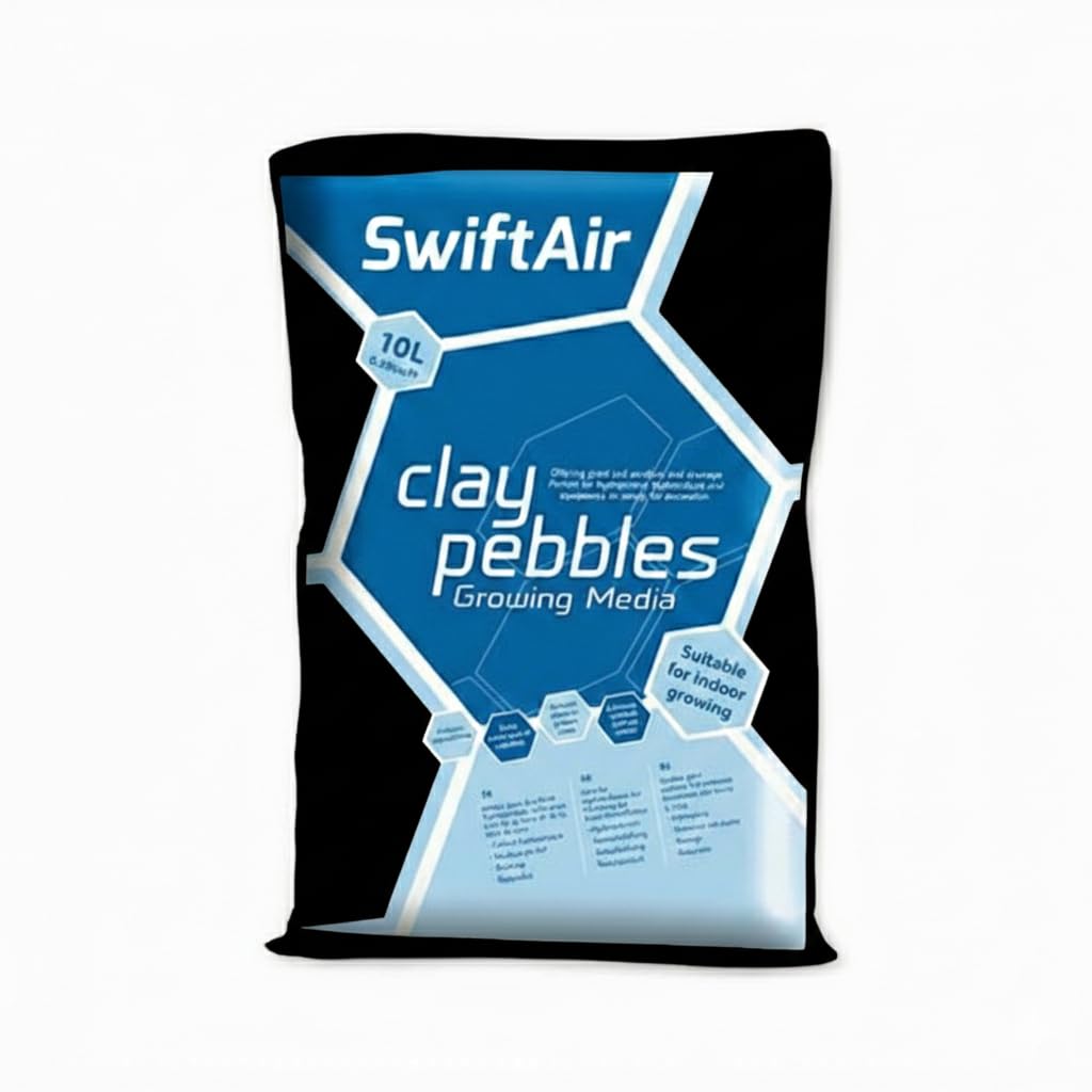 Swiftair 10L Premium Clay Pebbles, Multipurpose Growing Medium for Hydroponics, Gardens, Green Roofs, Orchids, Terrariums, Pots Drainage