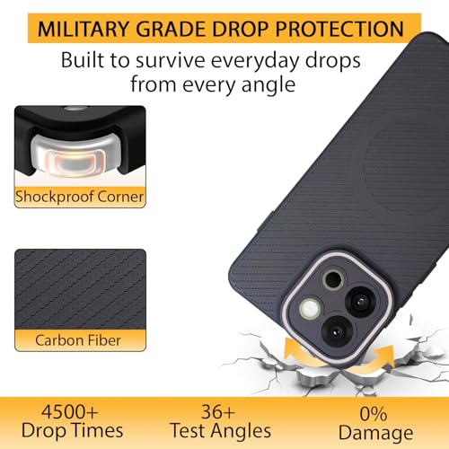 Image of LIRAMARK Rugged Carbon Fibre TPU Armor Silicone Back Cover Case for OnePlus 13s 5G