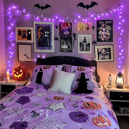 Jmexsuss EXS-S-0100 100 Led Purple Lights For Halloween, 8 Modes Purple String Lights Indoor thumb #4