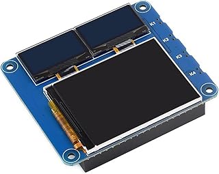 Coolwell OLED/LCD HAT for Raspberry Pi 4B+ 4B 3B+ 3B 2B+ Zero W WH 2W with 2 Inch IPS LCD Main Screen and Two 0.96 Inch Blue OLED Secondary Screens 40 Pin GPIO Header