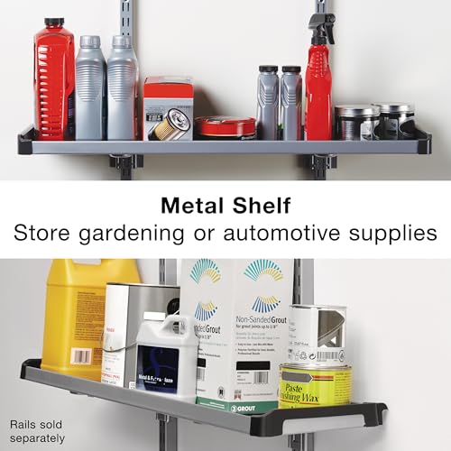 Image of Rubbermaid FastTrack Rail Large Shelf Organization System, Holds up to 50 Pounds, Ideal for Cleaning Products /Garden Supplies /Laundry Products