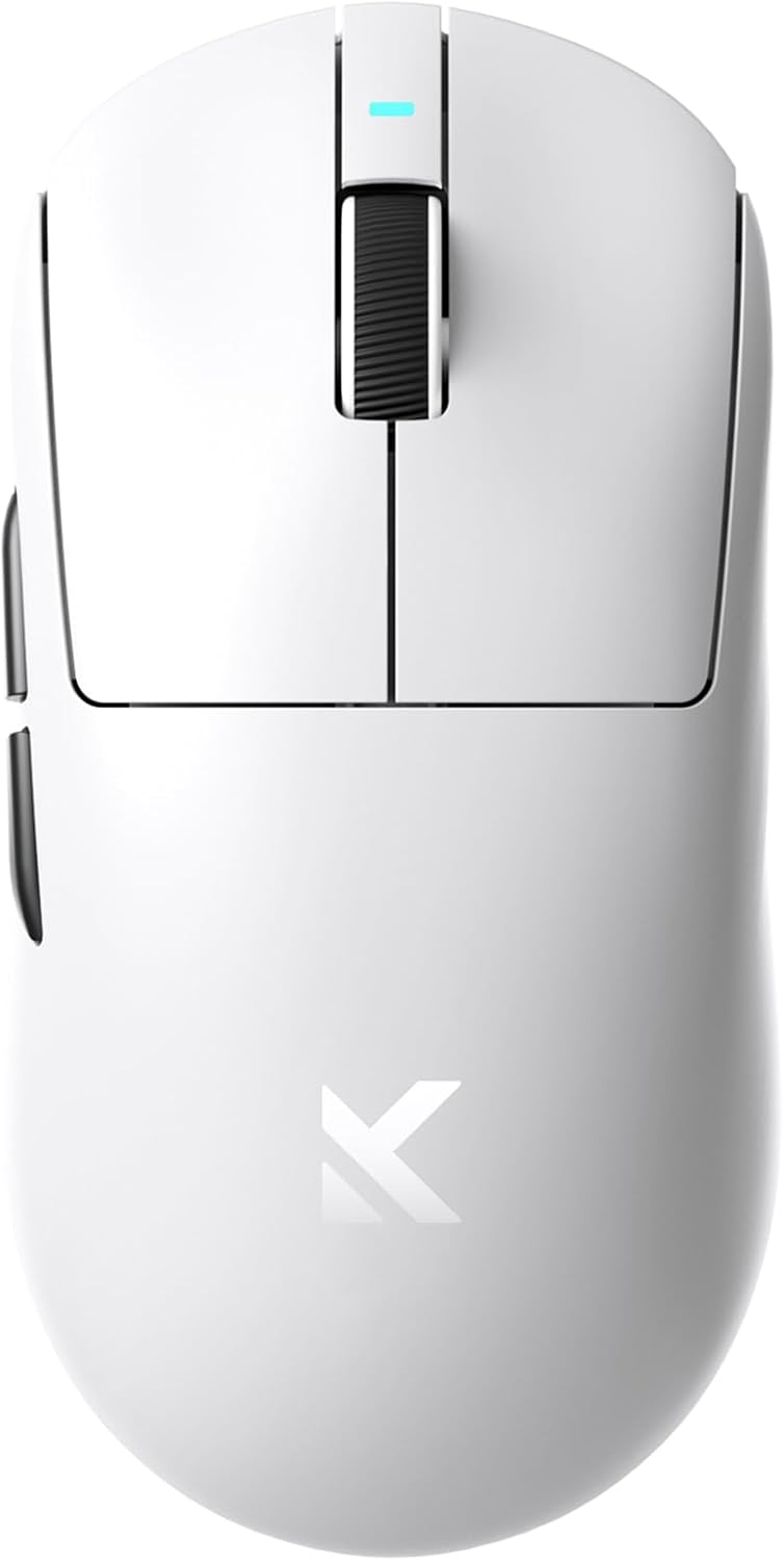 White A7 Ultra Wireless Gaming Mouse, Tri-Mode Connection, 59 Grams, PAW3950 42K DPI Sensor, Wired/Wireless Dual 8K Polling, 130 Hour Battery Life - White