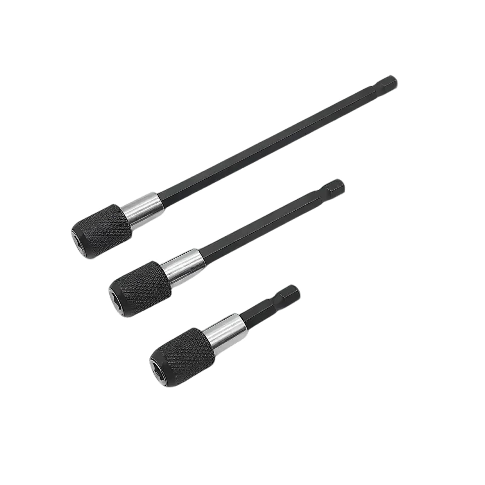 3 Extensions Magnétiques 1/4" (6.35 Mm) X 60 Mm - Pour Embouts De Tournevis, Perceuse - Acier Carbone Traité - 6