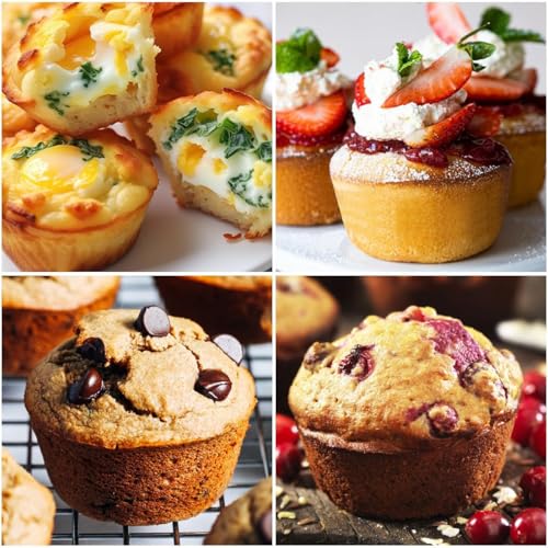 Image of CAKETIME Large Muffin Pan Jumbo, Metal Reinforced Frame 3.5 Inch Large Silicone Cupcake Pan 6 Cup Jumbo Muffin Tin for Baking Easy to Handle