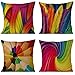 JOVEGSRVA Buntes Bleistiftkissen Dekorative Kissenbezüge 45Cm X 45Cm Kissenbezüge Für Wohnzimmer Sofa Couch Bett Kissenbezüge 4Er Set