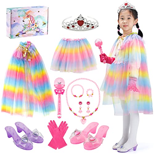 SalLady Prinzessinnen-Umhang-Set, dekorativ: Mode, niedlich, elektrisch, festlich, lustige Rollenspiele für Mädchen, Prinzessinnen-Anziehzubehör Cover