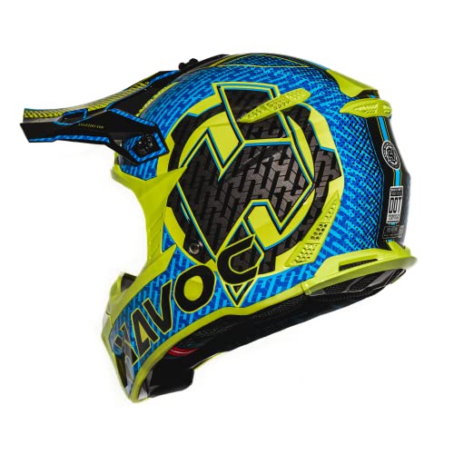 HAX Havoc Fullface Off-Road Helmet for Adult ATV Motorcross Dirt Bike Snowmobile - Lightweight, Durable, and DOT Certified for Safety Cyan L - Thumbnail 2