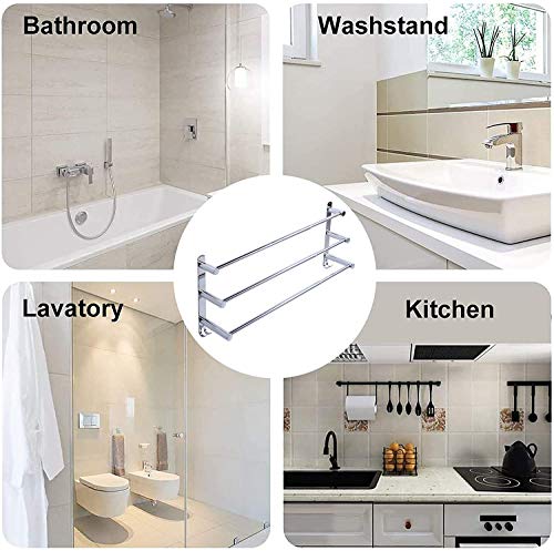 Towel Bars Towel Hanger Freely Retractable 20-30 Inche Stainless Steel 304 Bath Towel Rack Strong 3M Adhesive Bathroom Wall-Mounting Free Mounting Hole-Installing Washroom Kitchen Space Saving 3 Bars #TOP6