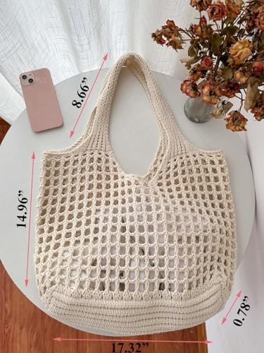 Image of Knit beach bag, Crochet Beach bag,Beach bags for women Knitted beach bag for summer