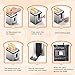 2 Slice Toaster, Hosome Stainless Steel Bread Bagel Toaster Extra Wide Slots Toasters with Warming Rack, 6 Shade Settings, LED Display, Removable Crumb Tray, Bagel/Defrost/Reheat/Cancel Function, 800W