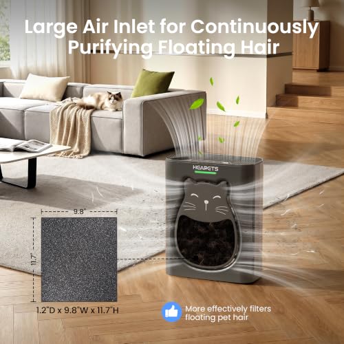 Image of Pet Air Purifier for Home, H13 HEPA Washable Filter,Air Cleaner with APP&Air Quality Monitor for Pet Hair Dander Odor Allergies Pollutant Smoke Dust for Large Rooms 2200 Ft, Auto Mode,P365 Black