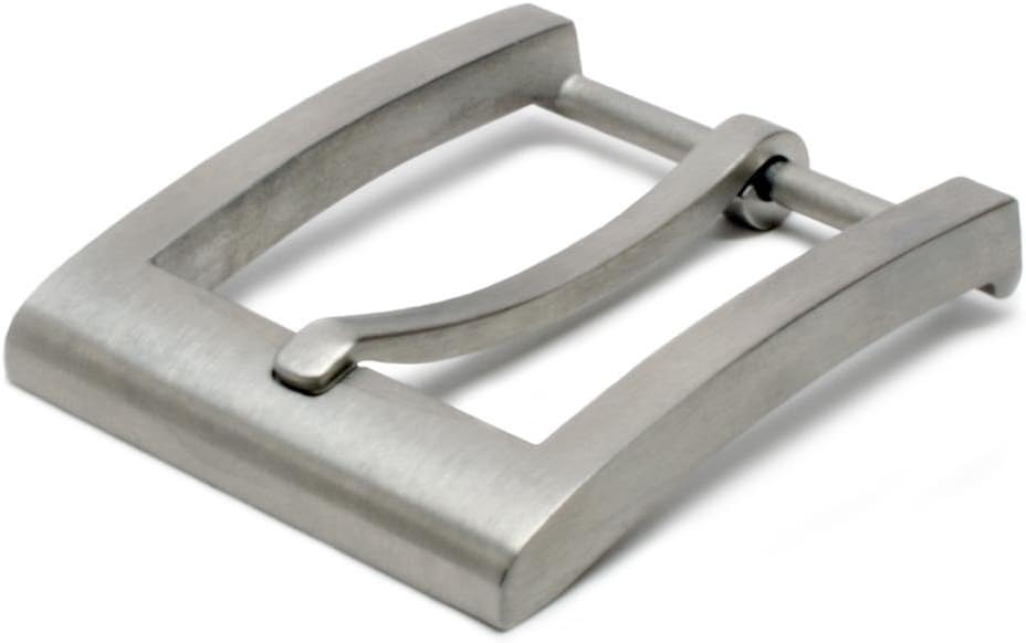 Silver Square Titanium Belt Buckle for 1¼ Inch Straps - Nickel Free Belt Buckle with Brushed Satin Finish