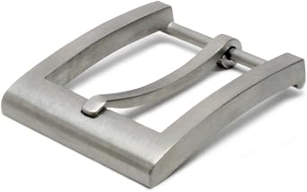 Silver Square Titanium Belt Buckle for 114 Inch Straps - Nickel Free Belt Buckle with Brushed Satin Finish
