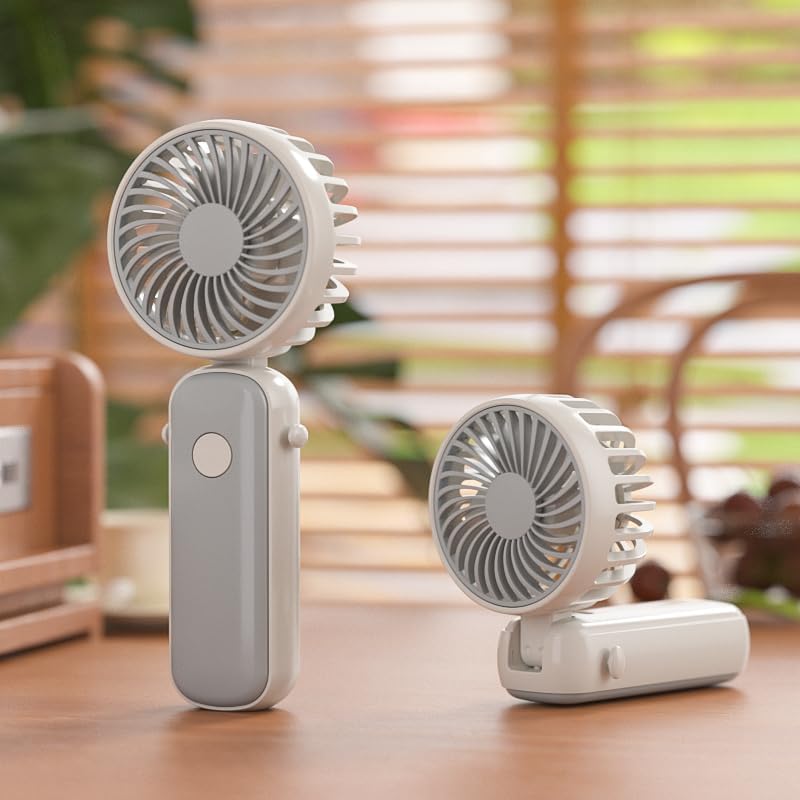 Image of WolkomHome Portable Handheld Fan - High Speed USB Rechargeable Personal Fan with 3-4 Hours Battery Backup, Type-C Charging Port, & Silent Operation for Home, Office, Travel, Color as per availability