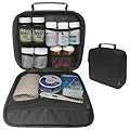 StarPlus2 Medium Travel Pill Bottle Organizer, Slim Medicine Bag, Carrier for Medications and Medical Supplies - Black