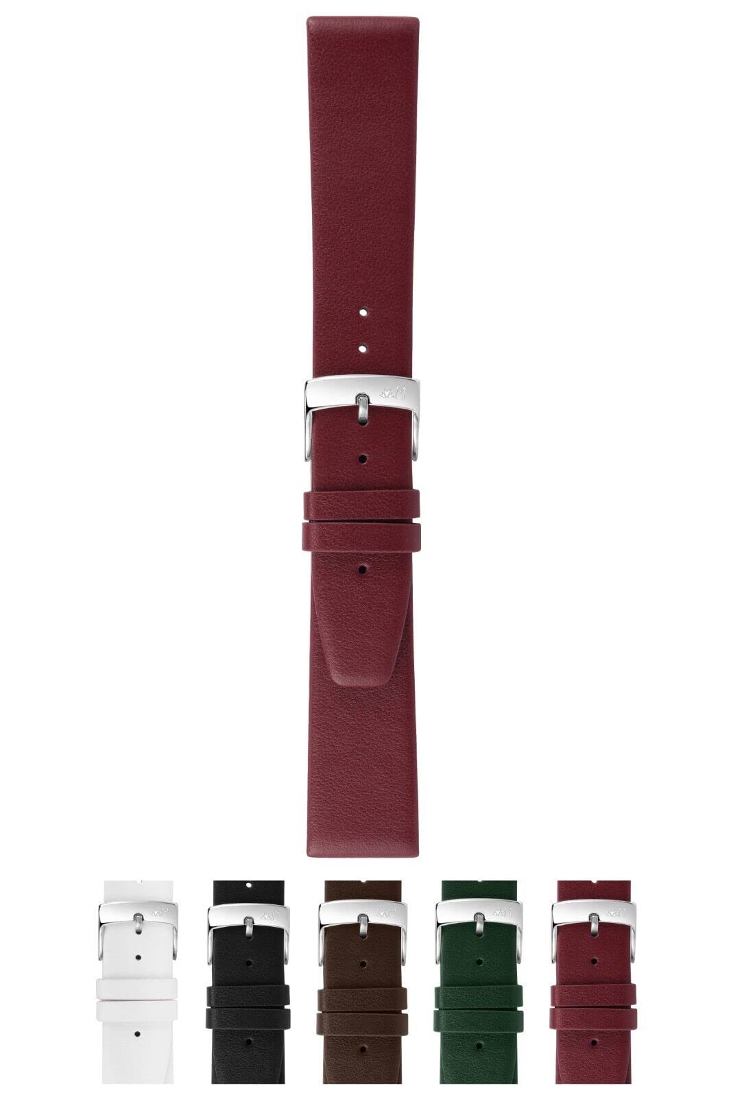 Morellato Fuji Recycled Fruit Fiber Watch Strap - Bordeaux - 20mm - Chrome-Plated Stainless Steel Buckle - Save The Nature Collection