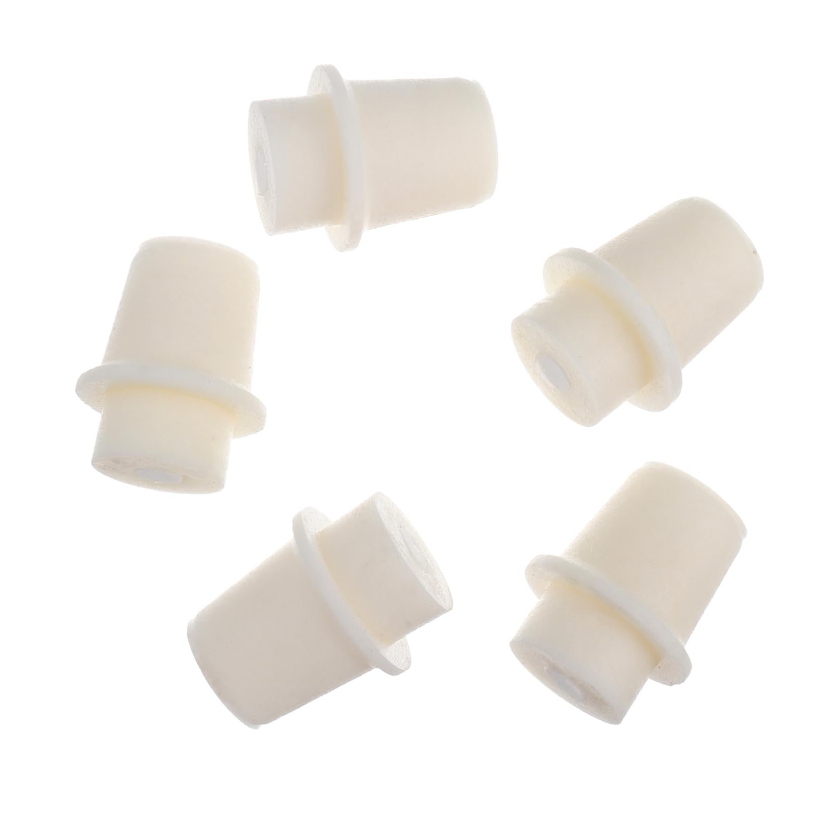 ULTECHNOVO 5 Pezzi Tappo Bottiglia in Silicone Beige, Tappo di Tenuta Resistente al Freddo e Non Corrosivo, Forma Rotonda per Provetta e Laboratorio
