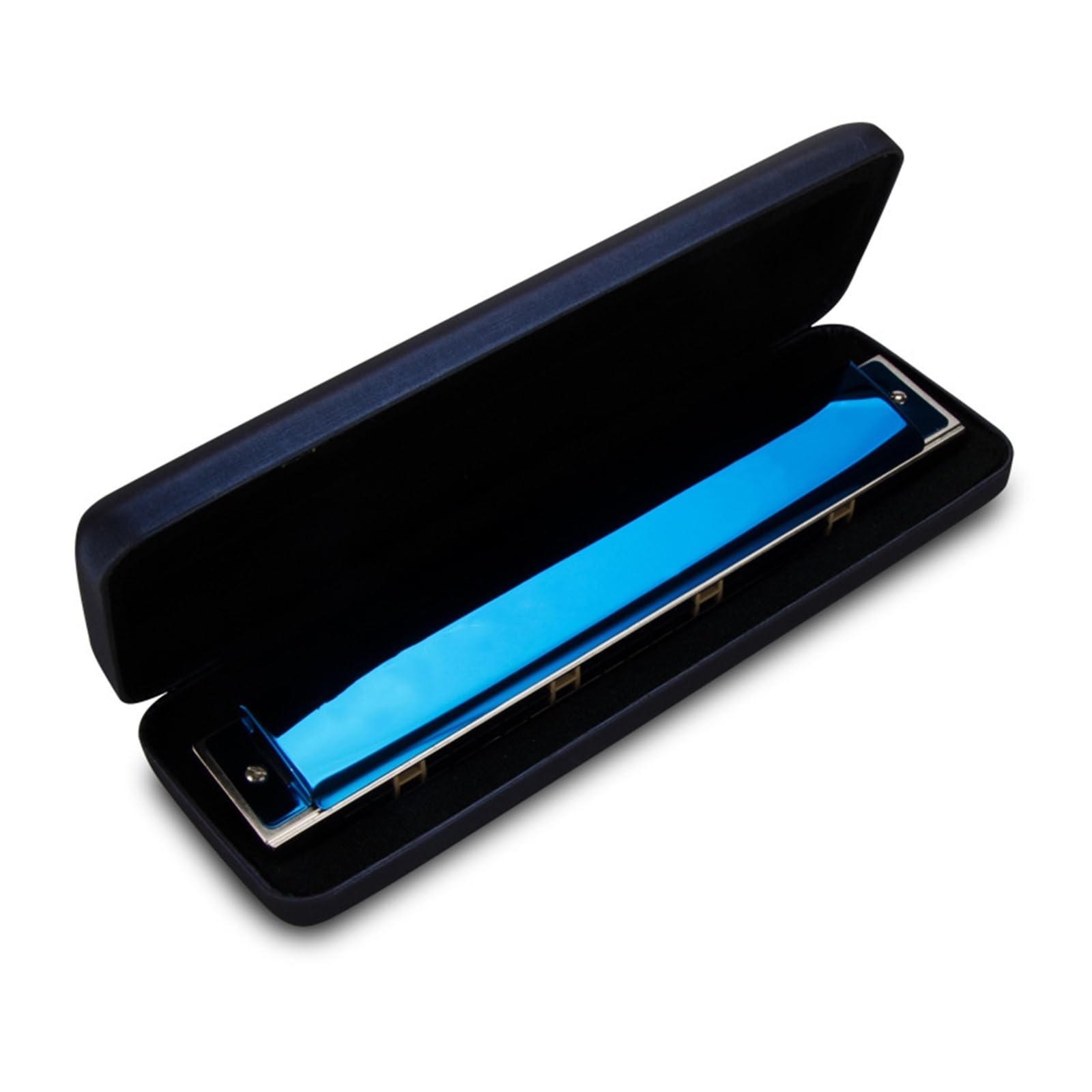 Mundharmonikas 24-Loch Polyphone Mundharmonika In C-Tonart Für Erwachsene Für Spielen Von Anfängern Für Üben Von Musikinstrumenten (Color : Blue)