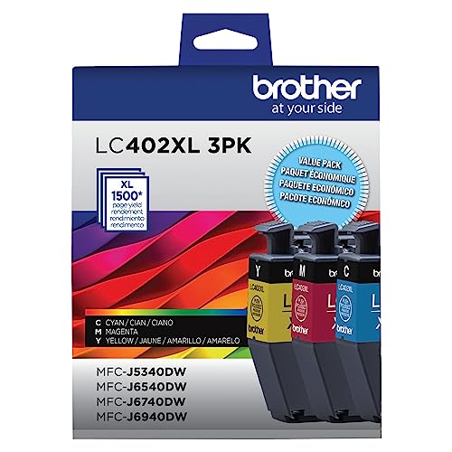 Encre Brother LC402XL 3PK lot de 3 cartouches de rechange cyan magenta jaune XL