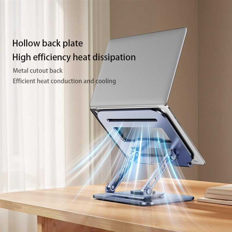 Miniatura 3 de Soporte ajustable para laptop, rotación de 360 grados, elevación, disipación de calor plegable, material de taladro de carbono de cuerpo completo,