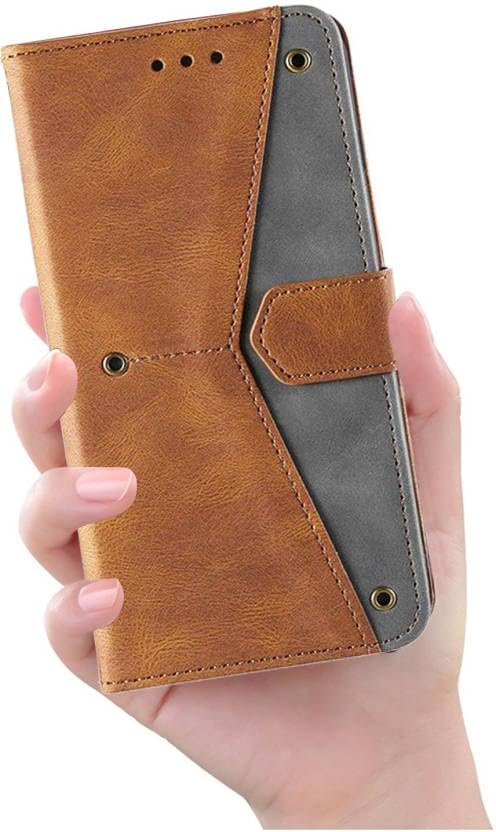 Image of Aleppo Flip Cover Compatible for Motorola G45 5G | Moto G45 5G | PB1V0004IN | PB1V0005IN | PB1V0002IN | PB1V0000IN Back Cover Soft Silicon TPU Flip Cover Executive Executive Brown, Magnetic Closure