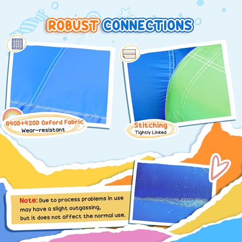 Outsunny Kids Inflatable Bouncy Castle Water Slide 6 in 1 Bounce House Jumping Castle Water Pool Gun Climbing Wall Basketball Hoop with Air Blower for Summer Playland - Image 5