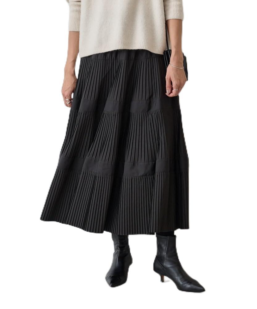 BEARDSLEY ビアズリー　プリーツティアードスカート　ブラック Amazon.co.jp: [BEARDSLEY] [ビアズリー] プリーツティアード
