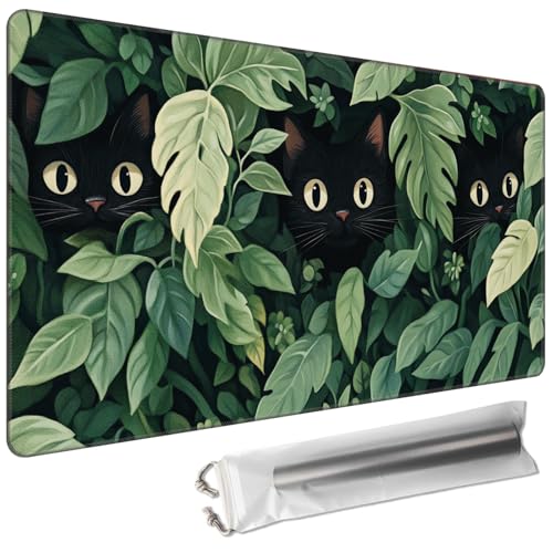 Cdkfxjy MTG Playmat 24 x 14in Includes Storage Bag,TCG Playmat with Soft Surface Premium Non-Slip Rubber Backing Stitched Edges Durable Gaming Mat,Cats Hiding in Bush by Cdkfxjy - Used condition - US$16.41