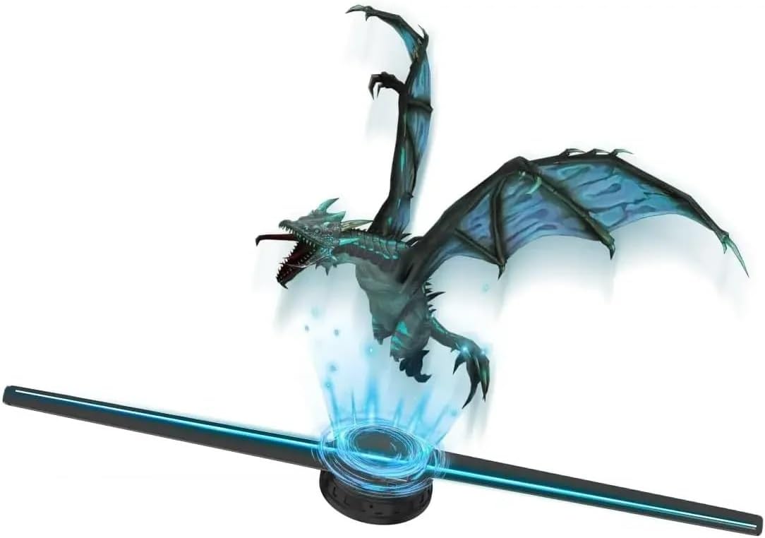 3D Hologram Fan 3D Hologram Fan 3D Holographic Projector Advertising Display Light HD Holographic Projector Stores Bars Party Xmas Halloween