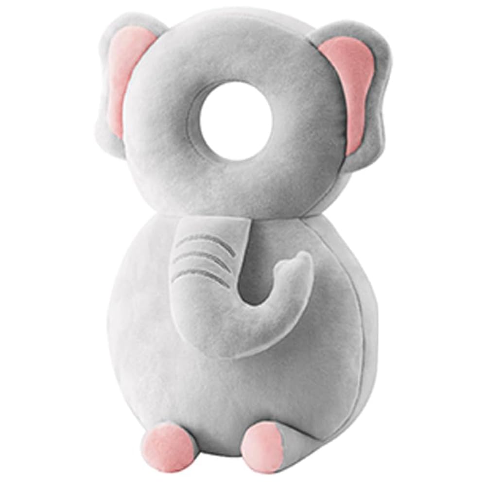 Baby Head Protector Backpack, Toddler Walking Head Protectoion for Baby, Adjustable Head Back Protection Safety Pads Toddler Walking (Elephant)